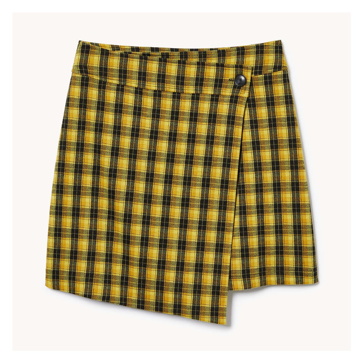 Blue and yellow plaid mini skirt best sale